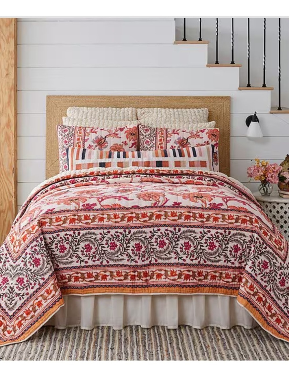 Studio D Kenna 3 PC Quilt Mini Set w/Shams King Multi Floral $259 NWT